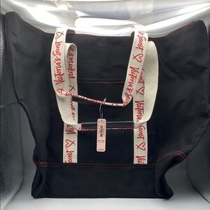 Victoria's Secret Logo Weekender Signature Black Love Print Large Tote